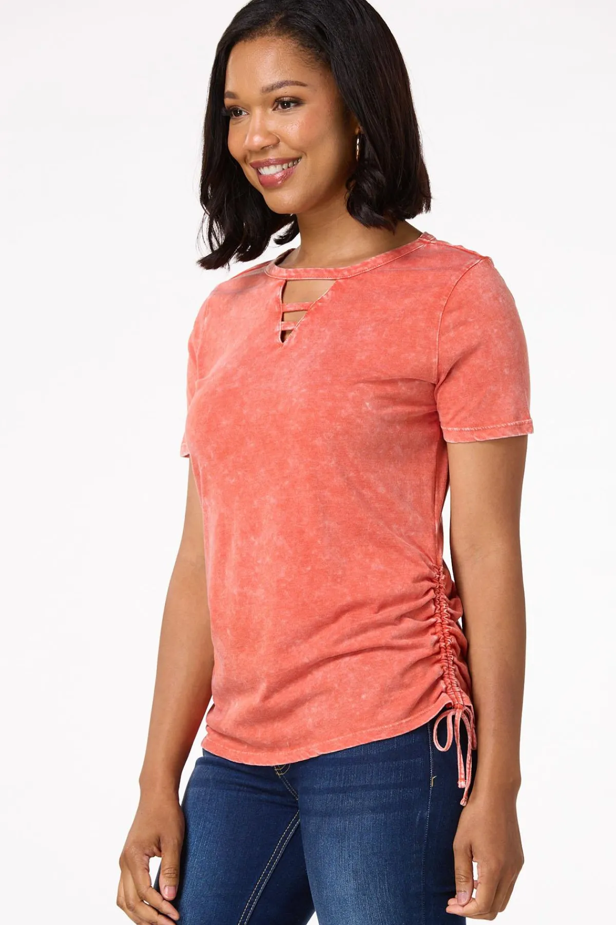Cato Drawstring Side Tee> Tops