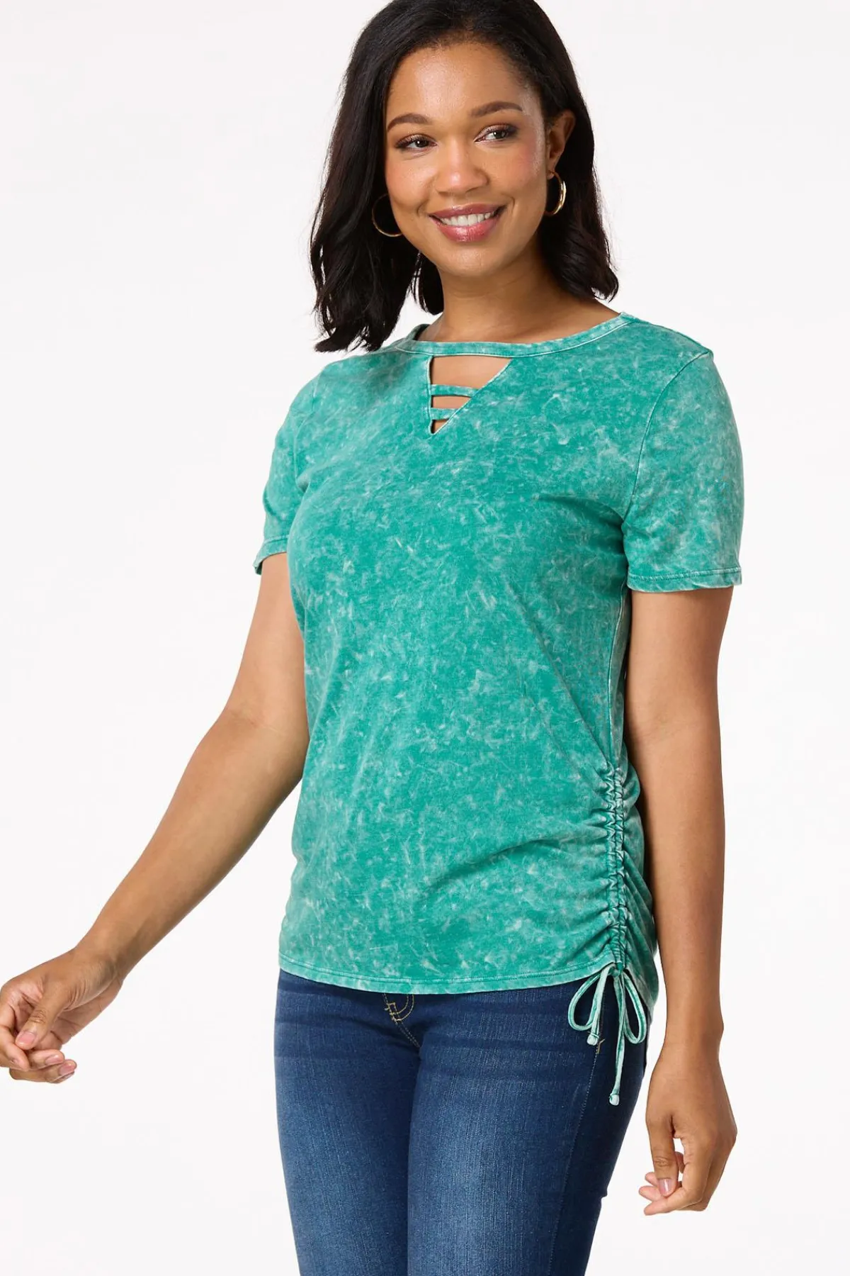 Cato Drawstring Side Tee> Tops