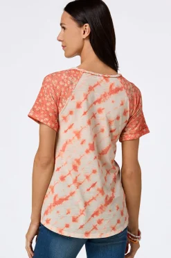 Cato Dyed Floral Braided Trim Top> Tops