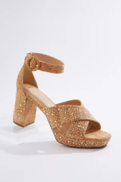 Cato Embellished Cork Platform Sandals> Sandals|Heels