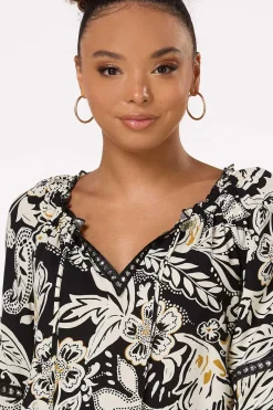 Cato Embellished Safari Floral Top><noscript><img width=