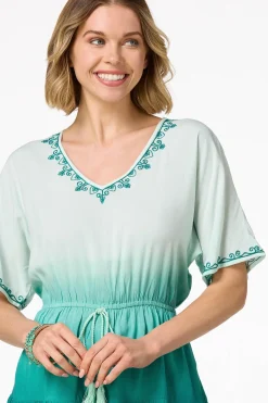Cato Embroidered Dip Dye Top><noscript><img width=
