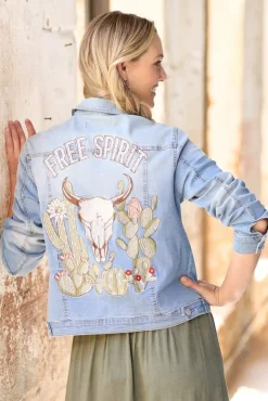Cato Embroidered Free Spirit Denim Jacket> Jackets & Vests|Jeans