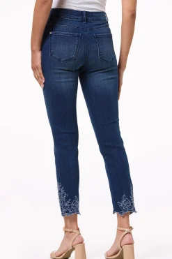 Cato Embroidered Hem Ankle Jeans><noscript><img width=