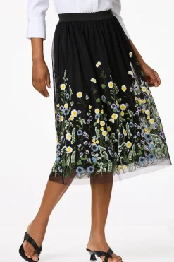 Cato Embroidered Mesh Skirt> Skirts