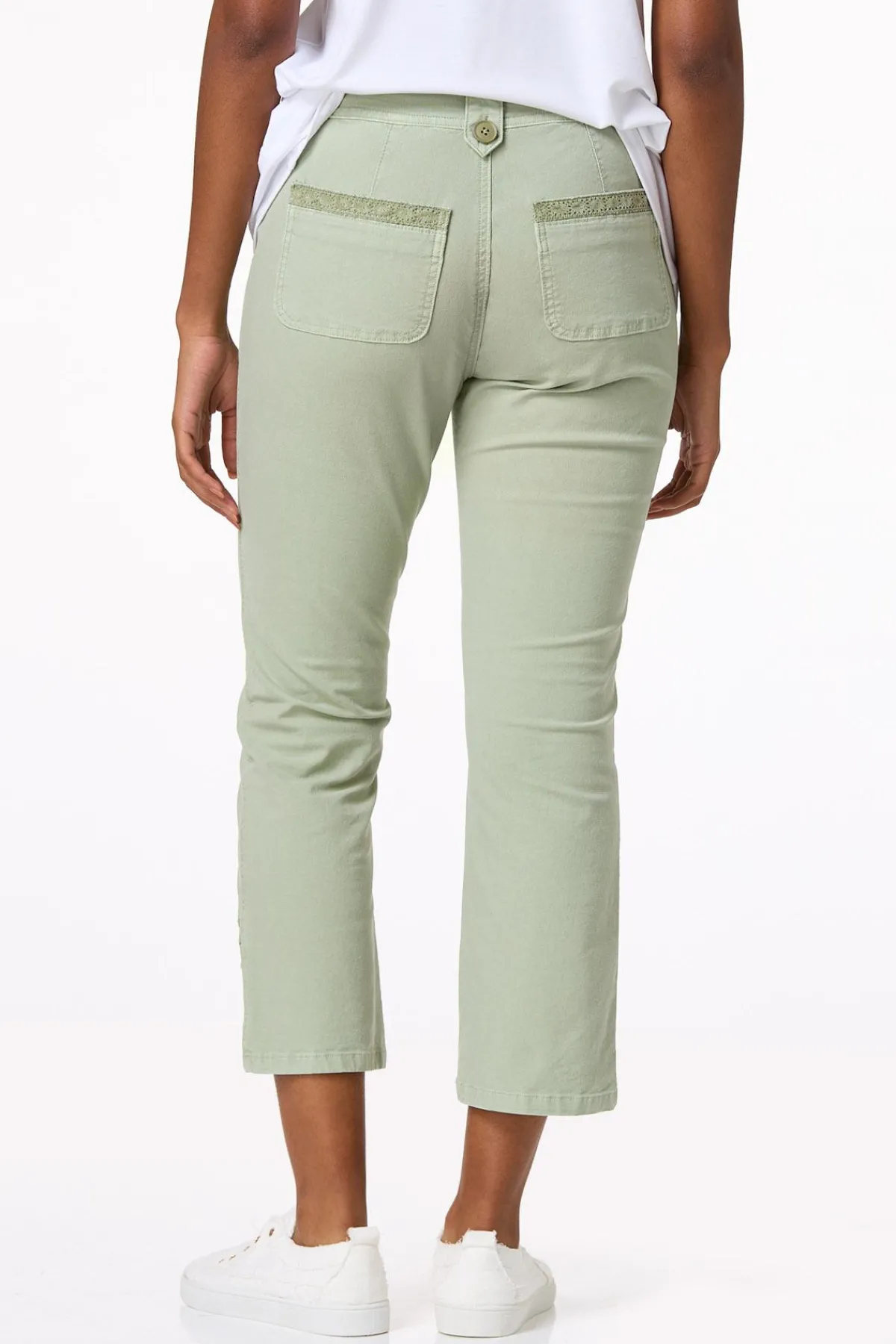 Cato Embroidered Twill Ankle Pants> Pants