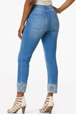 Cato Embroidered Wide Cuff Jeans> Jeans