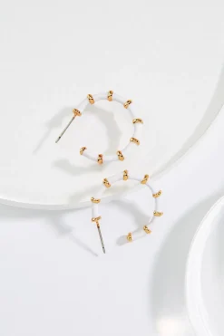 Cato Enamel Open Hoop Earrings> Earrings