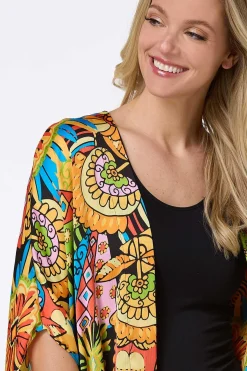 Cato Ethnic Abstract Print Kimono><noscript><img width=