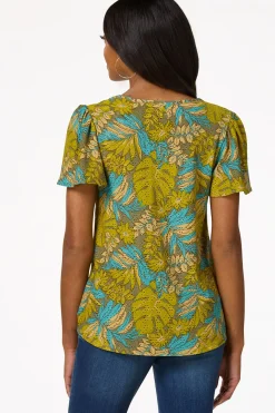 Cato Eyelet Leaf Top> Tops