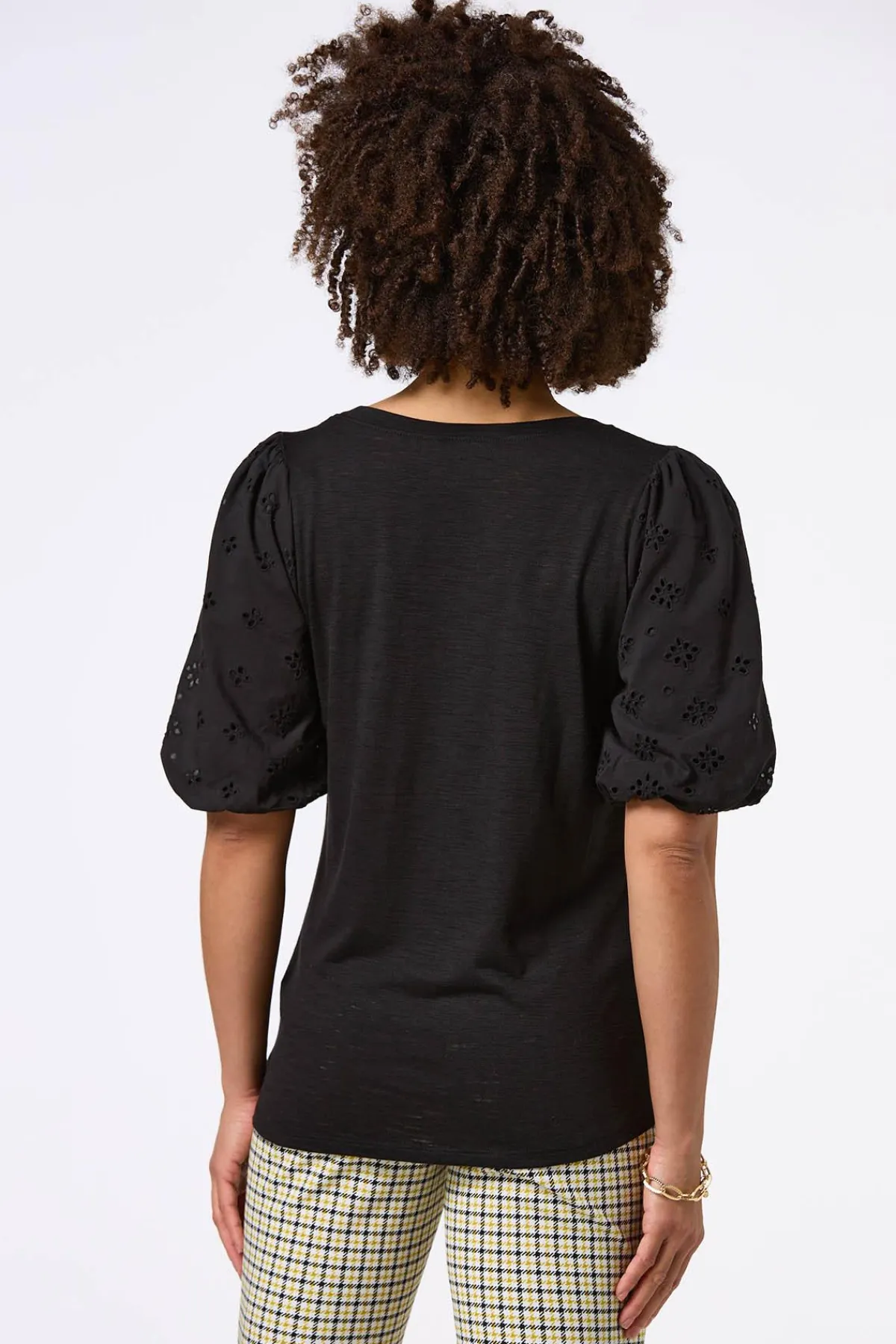 Cato Eyelet Puff Sleeve Top> Tops