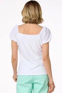 Cato Eyelet Sweetheart Top> Tops