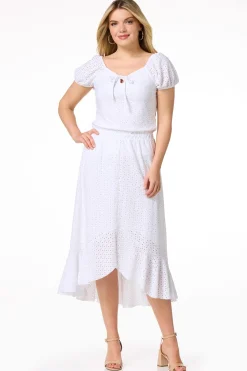 Cato Eyelet Sweetheart Top><noscript><img width=
