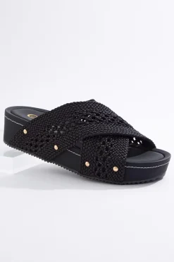 Cato Fabric Crossband Wedge Sandals> Sandals