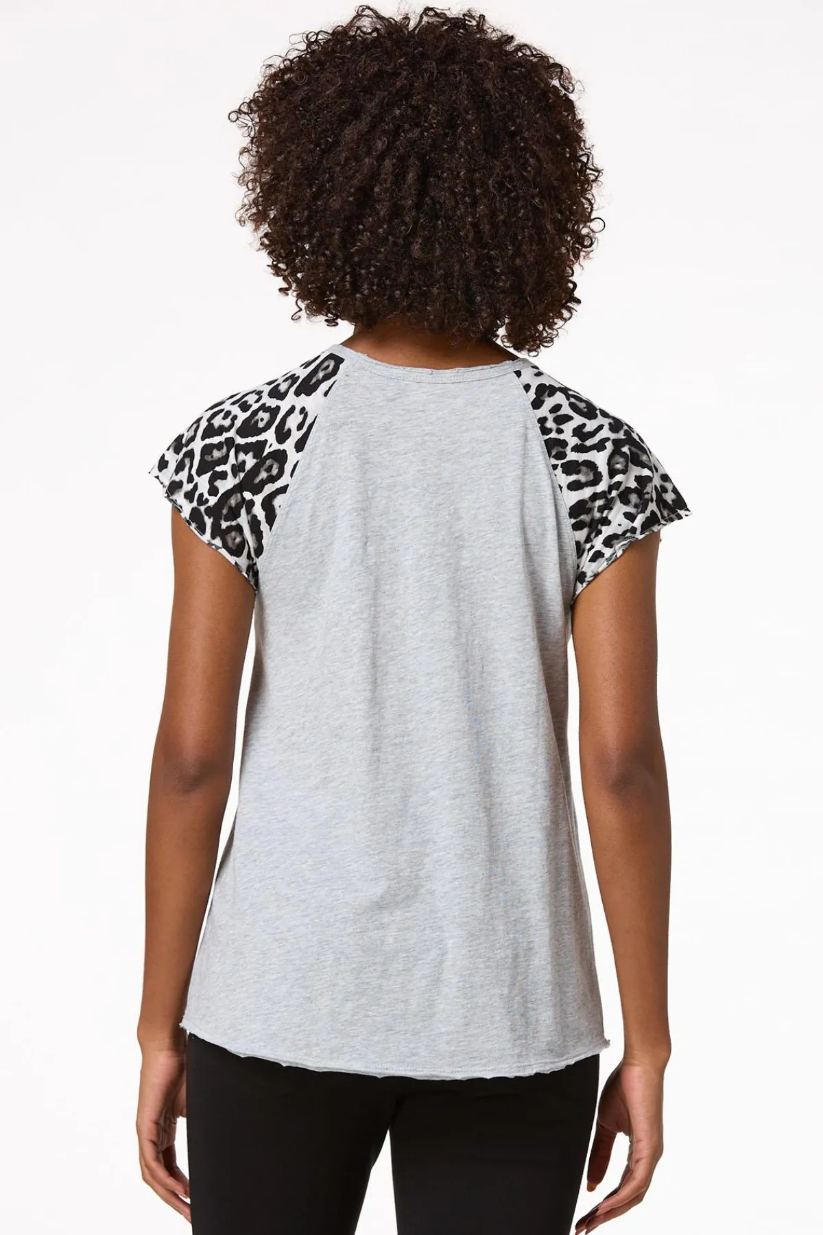 Cato Faith Leopard Sleeve Tee> Tops