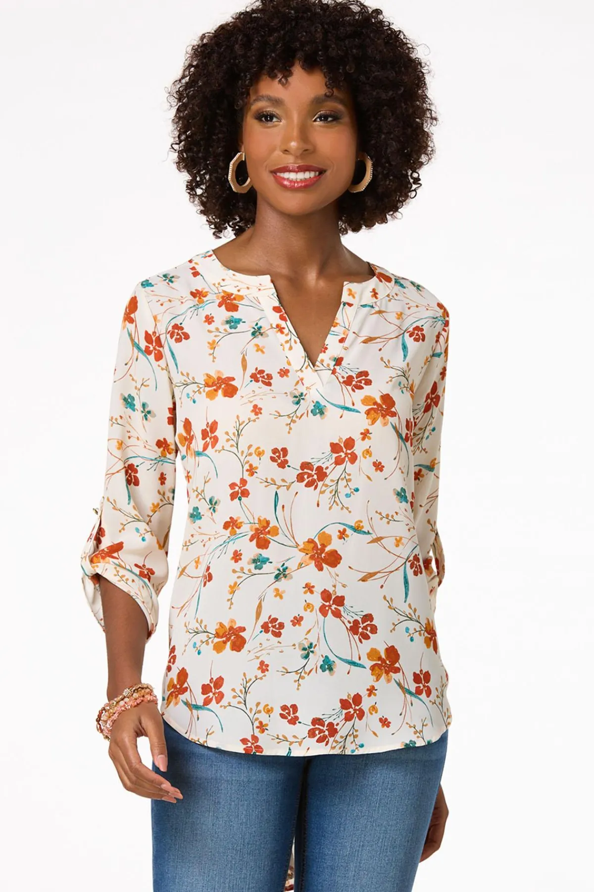 Cato Fall Floral Tunic> Tops