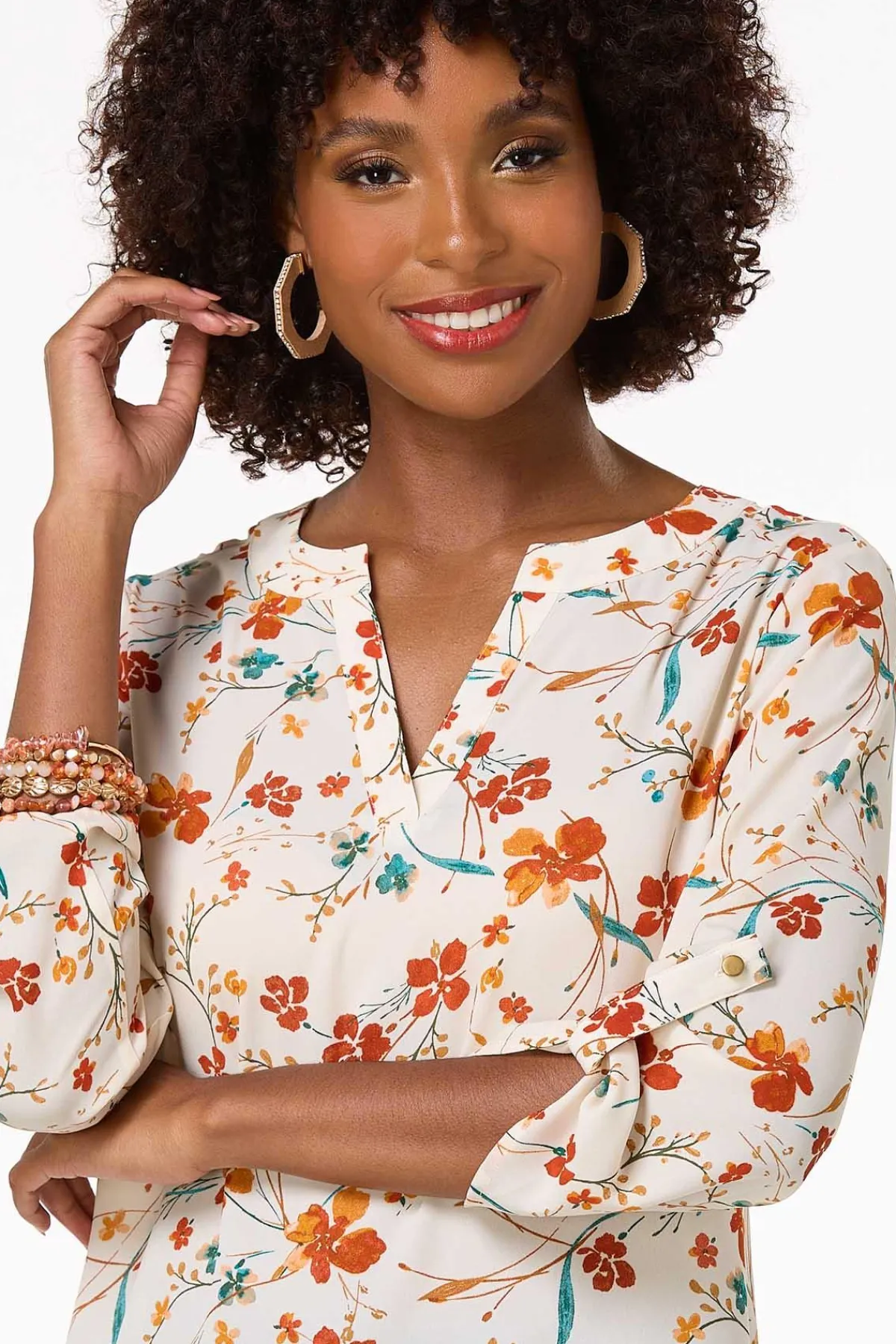Cato Fall Floral Tunic> Tops