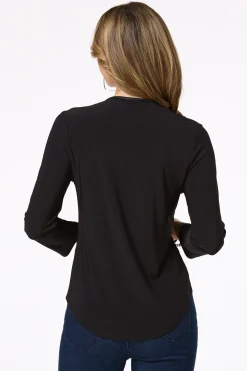 Cato Faux Leather Trim Top> Tops
