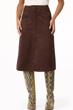 Cato Faux Suede Midi Skirt> Skirts