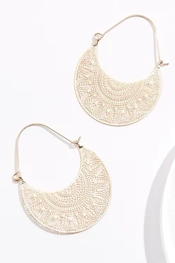 Cato Filigree Crescent Hoop Earrings> Earrings