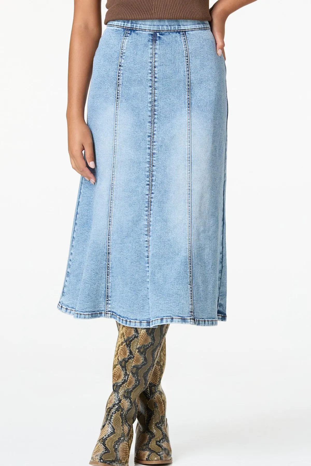 Cato Flare Denim Midi Skirt> Skirts|Jeans