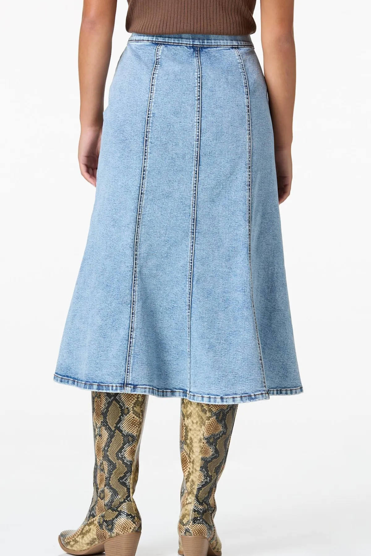 Cato Flare Denim Midi Skirt> Skirts|Jeans