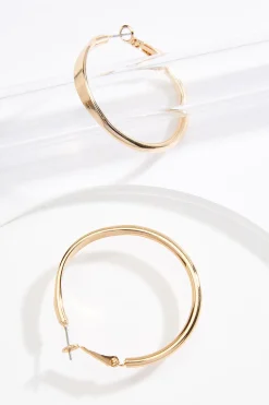 Cato Flat Front Hoop Earrings> Earrings