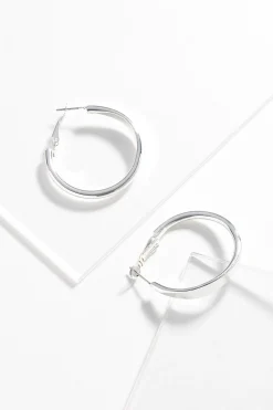 Cato Flattened Hoop Earrings> Earrings
