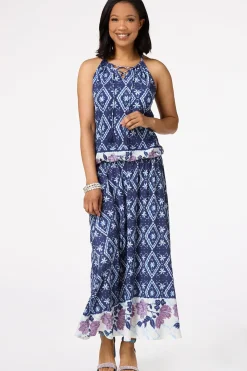 Cato Floral Border Maxi Skirt><noscript><img width=