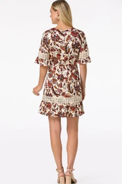 Cato Floral Crochet Trim Dress> Dresses