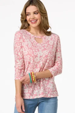Cato Floral Cutout Tunic> Tops