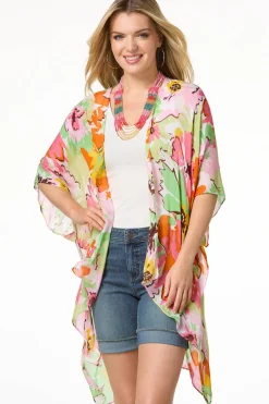 Cato Floral Explosion Kimono> Cover Ups|Tops