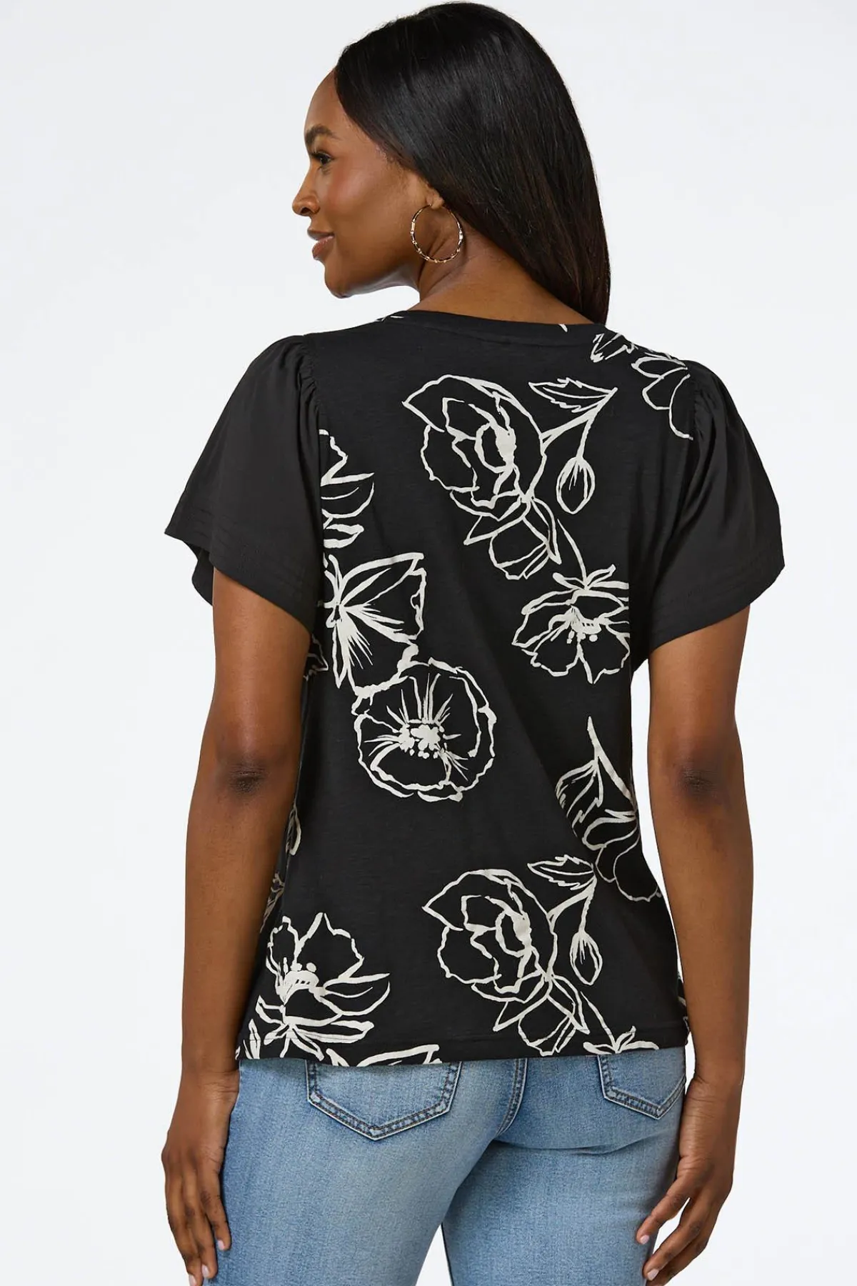 Cato Floral Flutter Sleeve Top> Tops