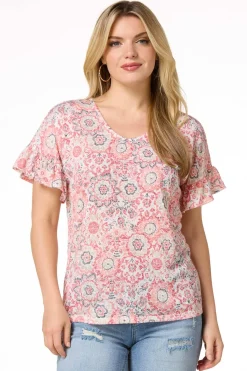 Cato Floral Medallion Top><noscript><img width=
