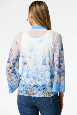 Cato Floral Mesh Kimono> Tops