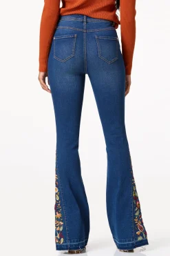 Cato Floral Paisley Embroidered Jeans><noscript><img width=