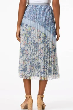 Cato Floral Pleated Mesh Skirt> Skirts