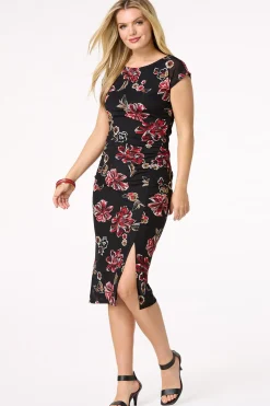 Cato Floral Ruched Midi Dress> Dresses