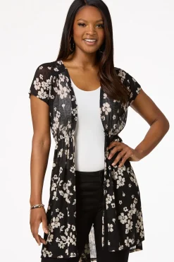 Cato Floral Tie Front Cardigan><noscript><img width=