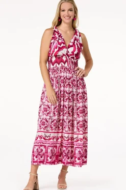 Cato Floral Tile Maxi Dress> Dresses