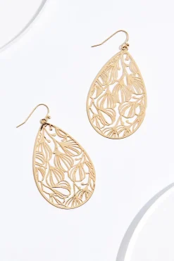 Cato Flower Cutout Tear Earrings> Earrings