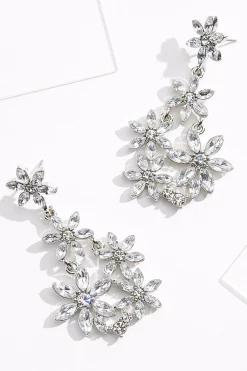 Cato Flower Rhinestone Earrings> Social Occasion|Earrings