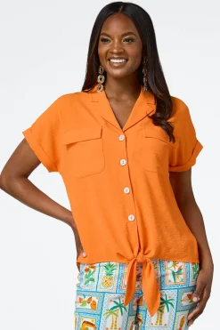 Cato Flowy Collared Button Shirt> Tops