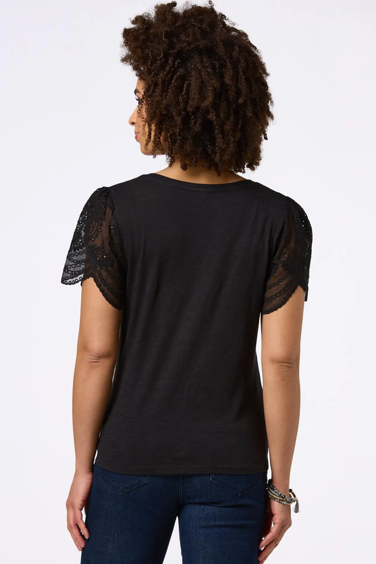 Cato Flutter Eyelet Sleeve Top> Tops