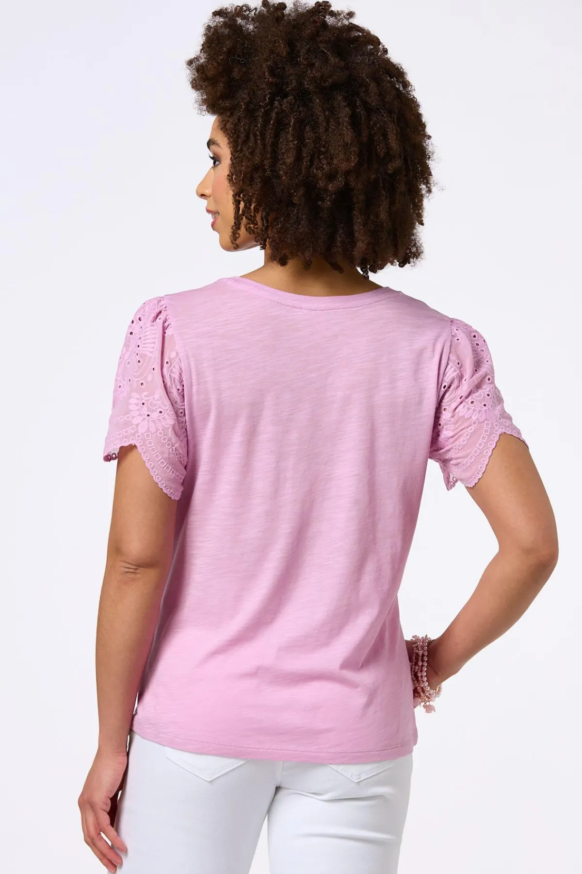 Cato Flutter Eyelet Sleeve Top> Tops