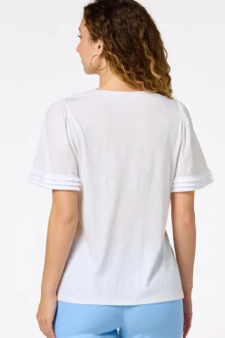 Cato Fringe Puff Sleeve Tee> Tops