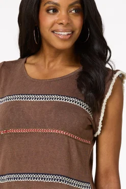 Cato Fringe Ribbon Trim Top><noscript><img width=
