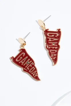 Cato Game Day Flag Earrings><noscript><img width=