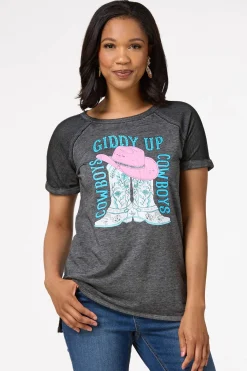 Cato Giddy Up Cowboys Top> Tops
