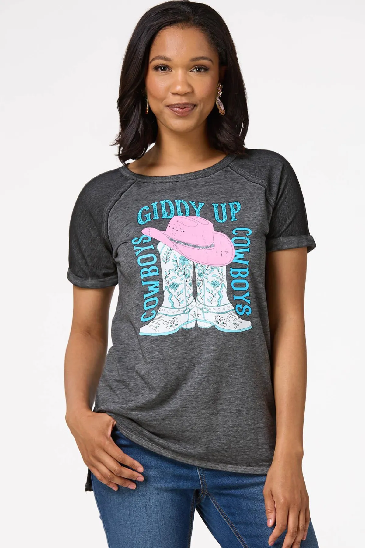 Cato Giddy Up Cowboys Top> Tops